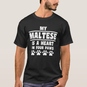 Mein Malteser ist ein Herz auf vier maltesischen P T-Shirt