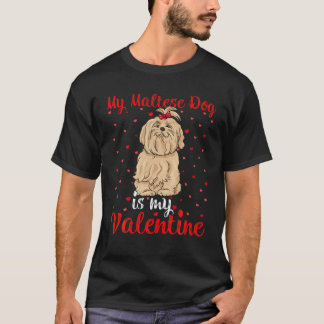 Mein maltesischer Hund ist meine Valentine Herz-Li T-Shirt
