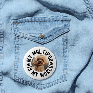 Mein Maltipoo ist meine Welt, individuelles Hausti Button