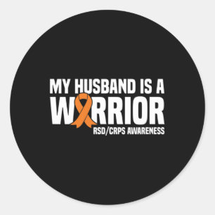 Mein Mann ist ein Krieger Orange Ribbon Rsdcrps vo Runder Aufkleber