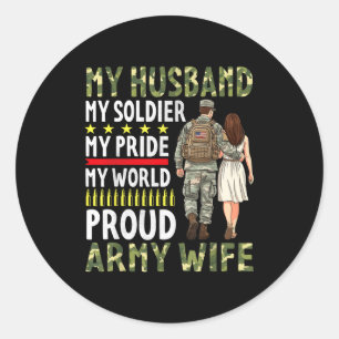 Mein Mann mein Soldat mein Stolz meine Welt stolze Runder Aufkleber