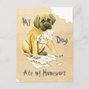 Mein Mastiff Ate Meine Hausaufgaben Postkarte