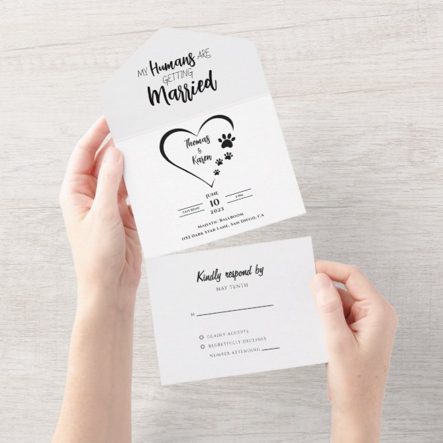 Mein Mensch bekommt ein Foto mit Hunden All In One Einladung (Abreißen)