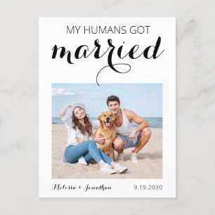 Mein Mensch Got Verheirateten Hochzeitstag für Hun Ankündigungspostkarte