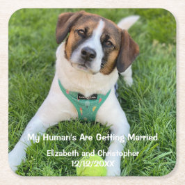 Mein menschliches Foto wird verheiratet, Verlobung Rechteckiger Pappuntersetzer