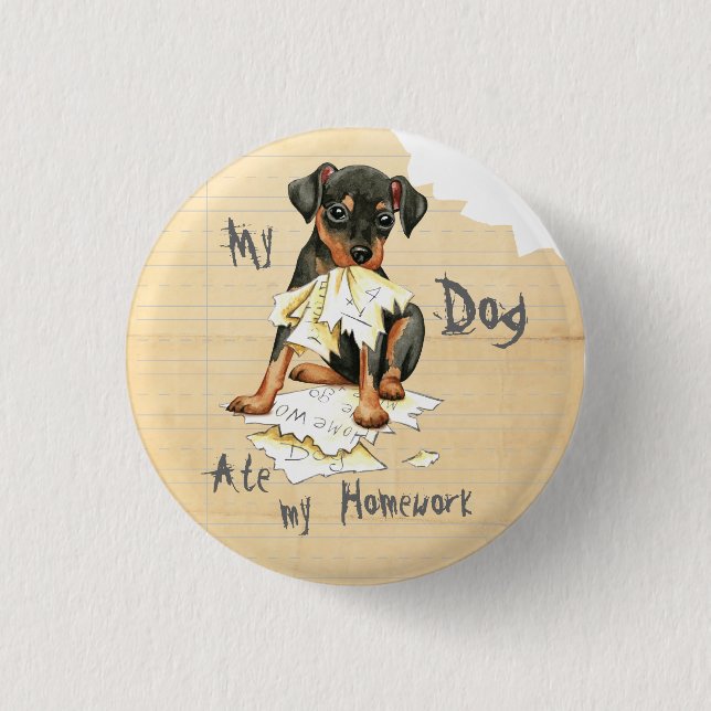 Mein Min-Button ate meine Hausaufgaben Button (Vorderseite)