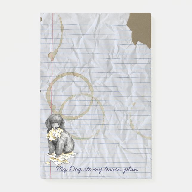 Mein Miniatur-Poodle Ate my Lessingplan Post-it Klebezettel (Vorderseite)