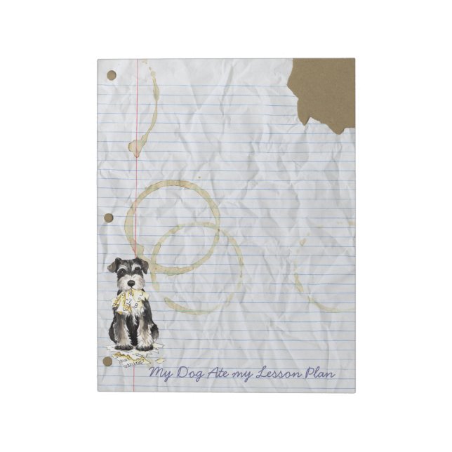 Mein Miniaturschnauzer hat meinen Lektionsplan gel Notizblock (Rotiert)