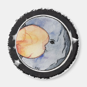 Mein Mond - Aquarell-Kind Magnet