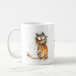 Mein Montag Morgen Gesicht Katzen Arbeitsplatz Hum Kaffeetasse