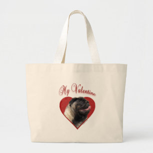 Mein Mops Valentine Jumbo Stoffbeutel