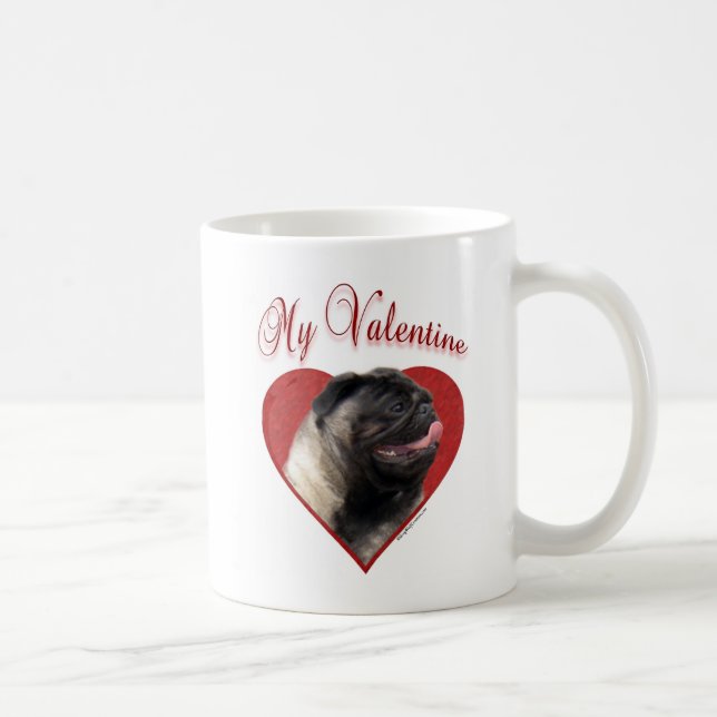 Mein Mops Valentine Tasse (Rechts)