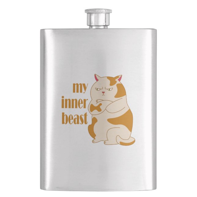 Mein motivierend Zitat aus fauler Katze Flachmann (Vorderseite)