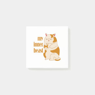 Mein motivierend Zitat aus fauler Katze Post-it Klebezettel
