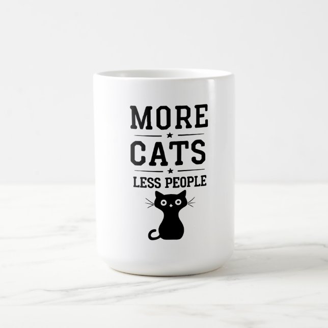 Mein Motto: Mehr Katzen weniger Leute Kaffeetasse (Mittel)