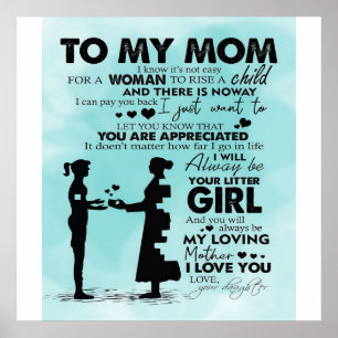 Mein Mutter-Design Brief an Mami Poster
