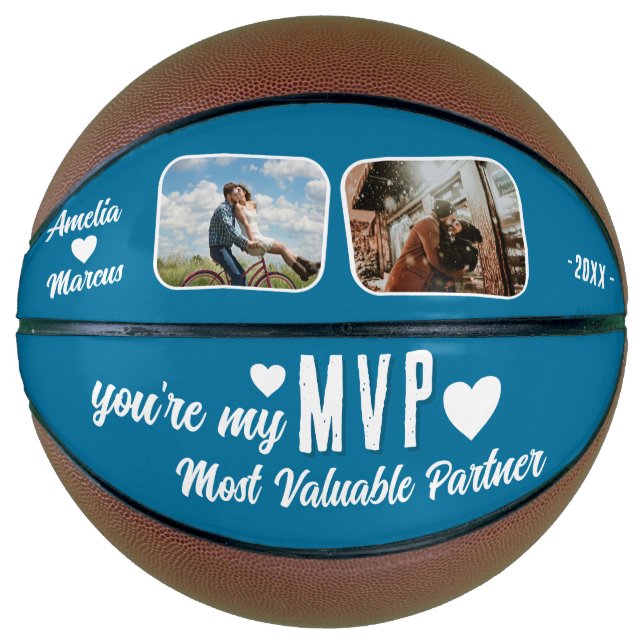Mein MVP der wertvollste Partner Funny 2 Fotos Basketball (Vorderseite)
