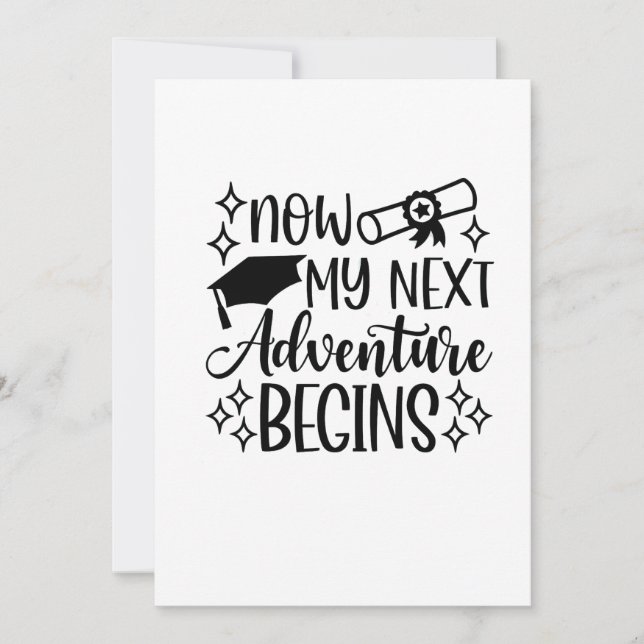 Mein nächstes Abenteuer fängt nun mit dem Abschlus Einladung (Vorderseite)