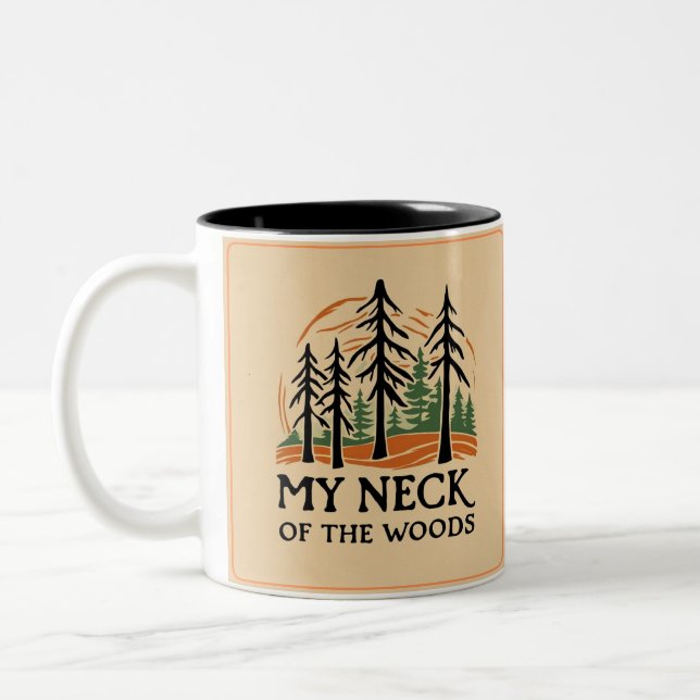 Mein Nacken der Woods-Kaffee-Tasse (zwei Töne) Zweifarbige Tasse (Links)