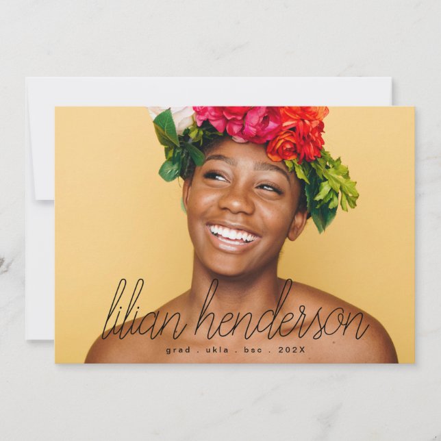 Mein Name Black Script Graduate Two Foto Ankündigung (Vorderseite)