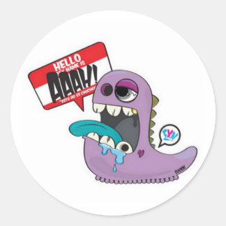 Mein Name ist Aaah! Runder Aufkleber