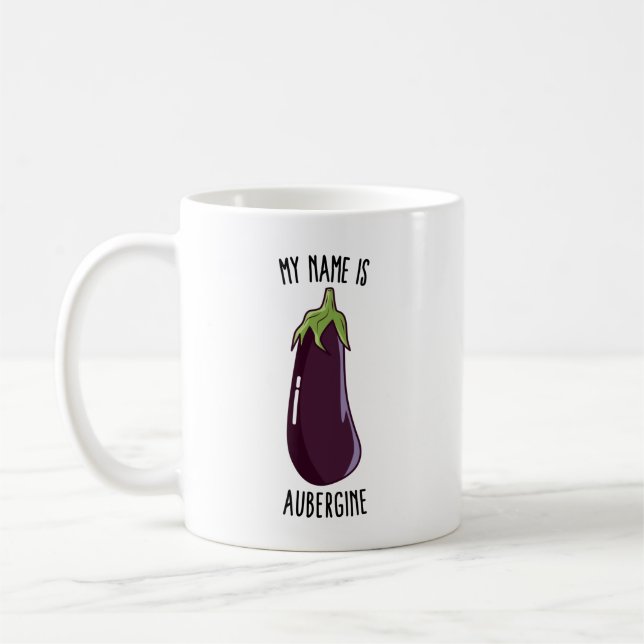 Mein Name ist Eggplant - Funny Eggplant Kaffeetasse (Links)
