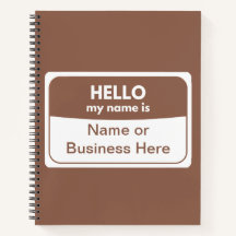 Mein Name ist ein braunes und weißes SpiralNoteboo