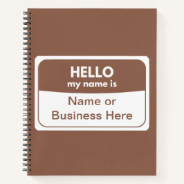 Mein Name ist ein braunes und weißes SpiralNoteboo Notizbuch