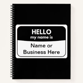 Mein Name ist ein schwarz-weißes SpiralNotebook Notizbuch