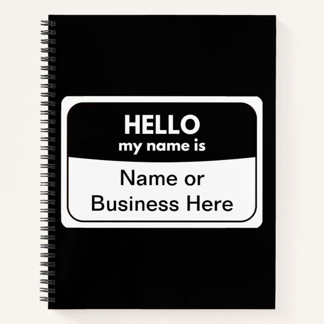 Mein Name ist ein schwarz-weißes SpiralNotebook Notizbuch (Vorderseite)