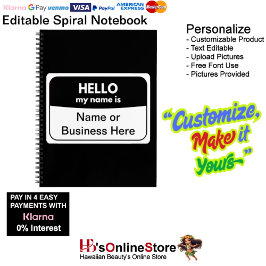 Mein Name ist ein schwarz-weißes SpiralNotebook Notizbuch