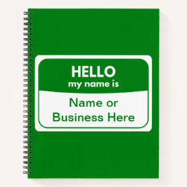 Mein Name ist eine grüne und weiße Software Notizbuch
