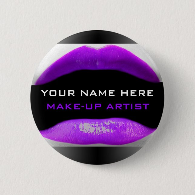 Mein Name ist für Schminkkünstler Button (Vorderseite)