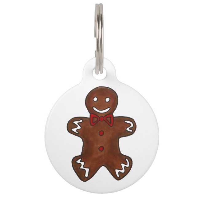 Mein Name ist GINGER Gingerbread Mann Weihnachtske Tiermarke (Vorderseite)