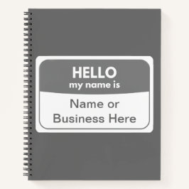 Mein Name ist Grau & White SpiralNotebook Notizbuch