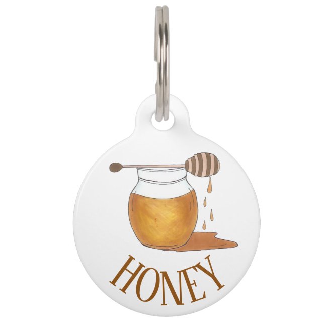 Mein Name ist HONEY Honeypot Sweet Golden Honeycom Tiernamensmarke (Vorderseite)