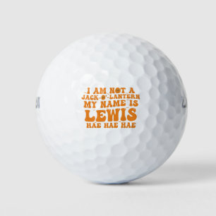 Mein Name ist Lewis Kürbislaterne Kürbis Halloween Golfball