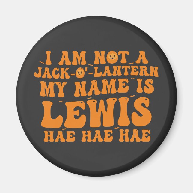 Mein Name ist Lewis Kürbislaterne Kürbis Halloween Magnet (Vorne)