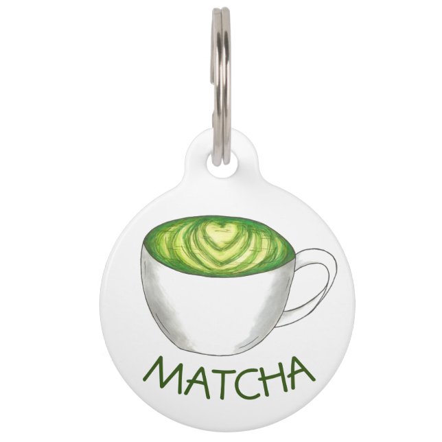 Mein Name ist Matcha Green Tea Latte Haustiermarke (Vorderseite)