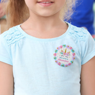 Mein Name ist - Personalisiert Unicorn Geburtstag Button