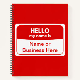 Mein Name ist Red & White Softcover Spiralnotebook Notizbuch