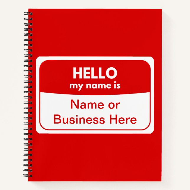 Mein Name ist Red & White Softcover Spiralnotebook Notizbuch (Vorderseite)