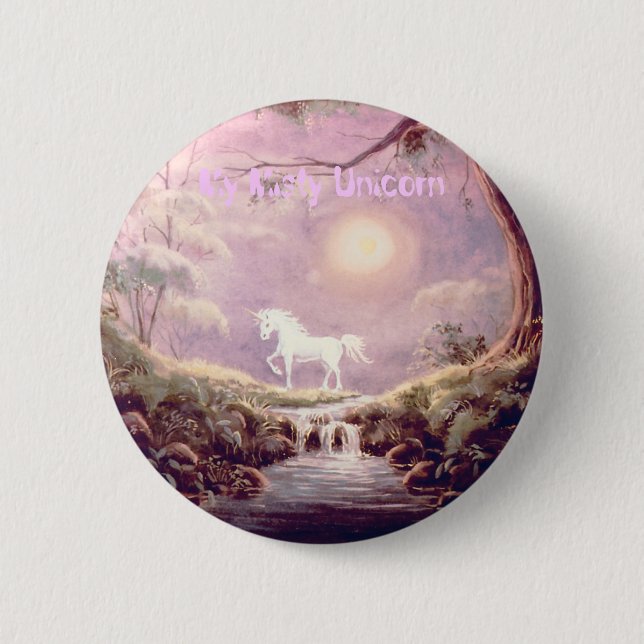 Mein nebelhaftes Einhorn Button (Vorderseite)