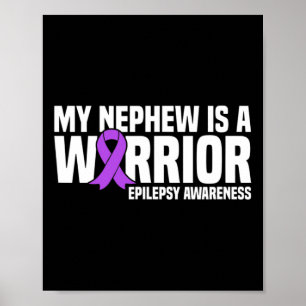 Mein Neffe ist ein Kämpfer Lila Band Epilepsie-Bew Poster
