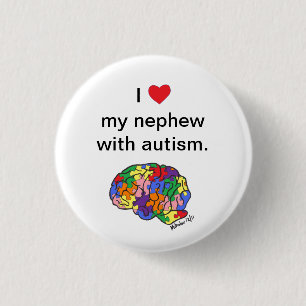 "Mein Neffe mit Autismus" Knopf Button