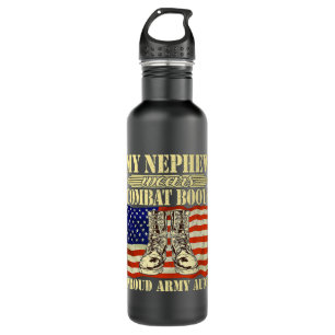 Mein Nephew trägt den Kampfstiefel der Proud-Tante Edelstahlflasche