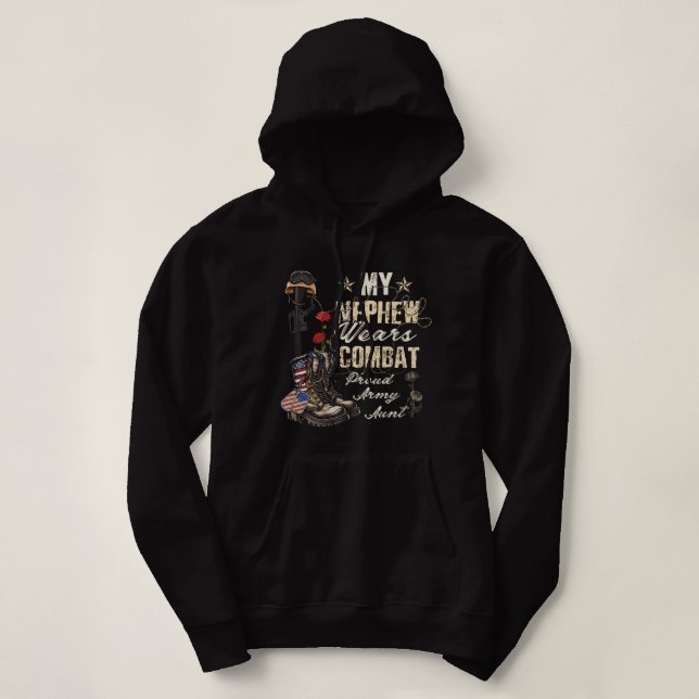 Mein Nephew trägt Kampfstiefel, Proud-Tante Hoodie (Design vorne)