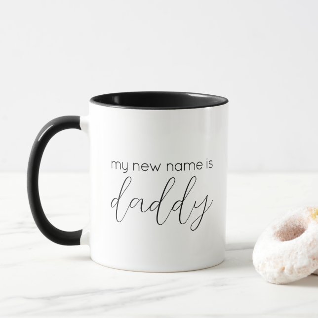 Mein neuer Name ist Daddy Coffee Tasse (Mit Donut)