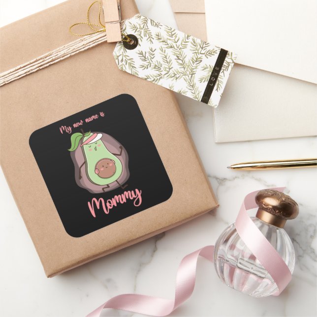 Mein neuer Name ist Mama Quadratischer Aufkleber (Schenken)