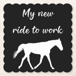 Mein neues Arbeitsweg mit Pferd lustig Untersetzer